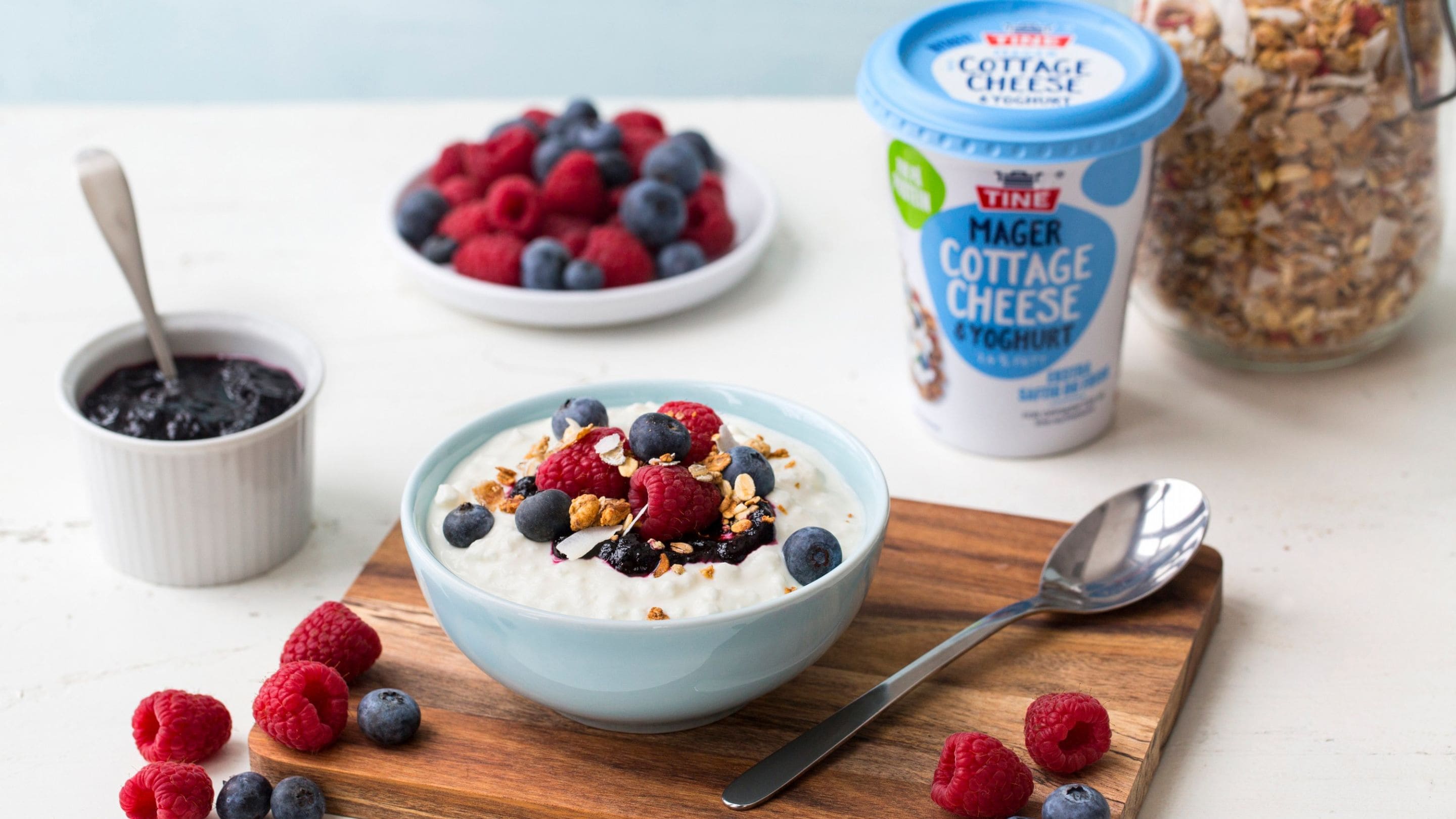 Frokost bowl med cottage cheese