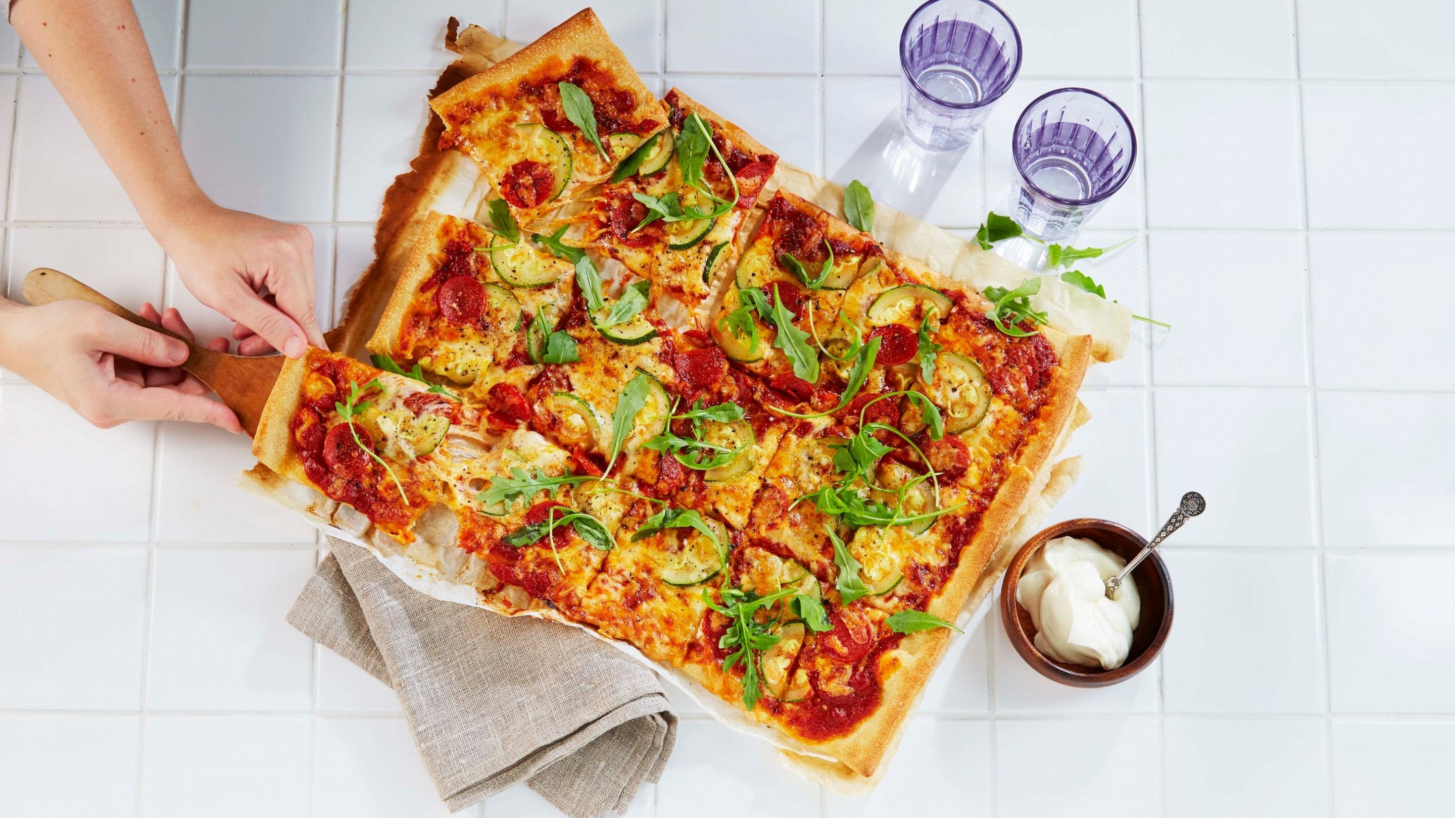 Pepperonipizza med squash