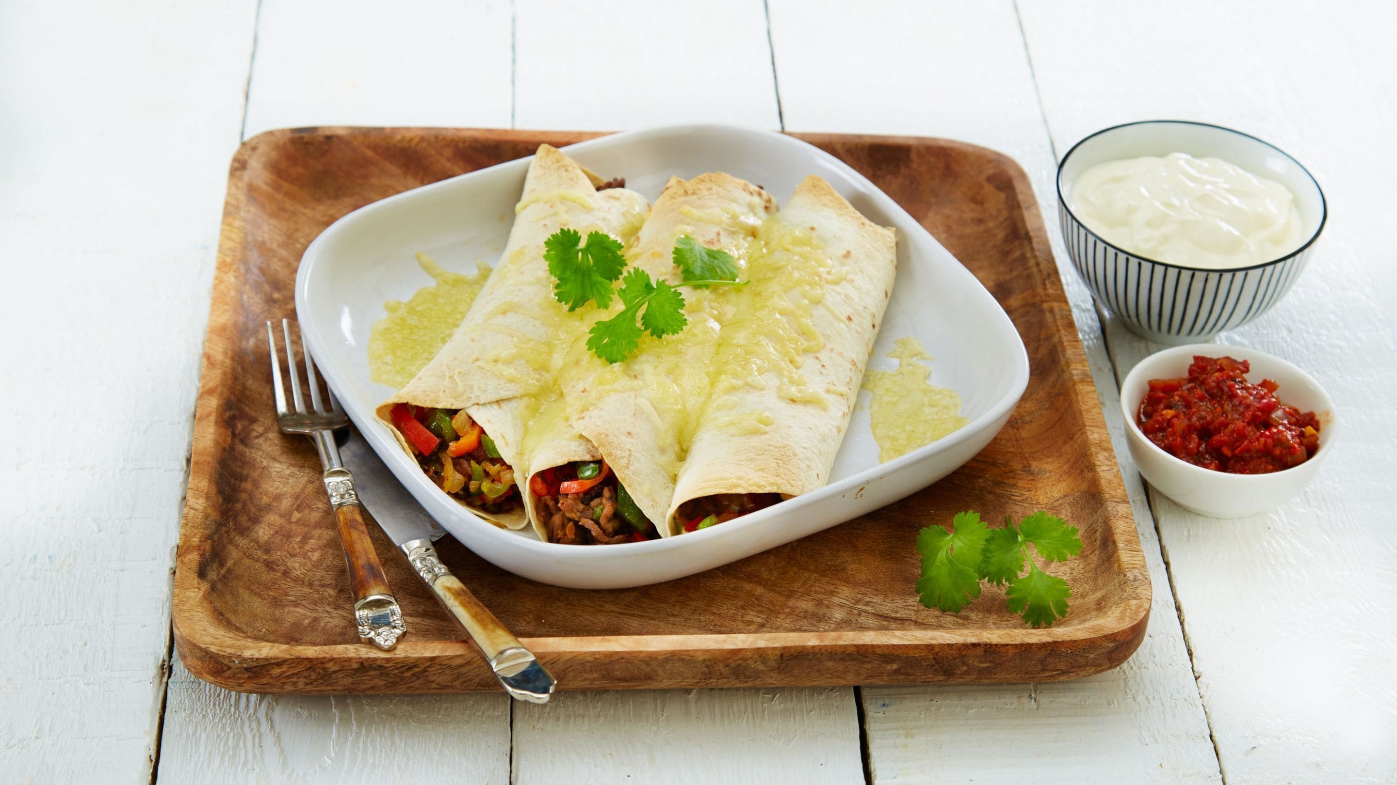 Enchiladas med kjøttdeig