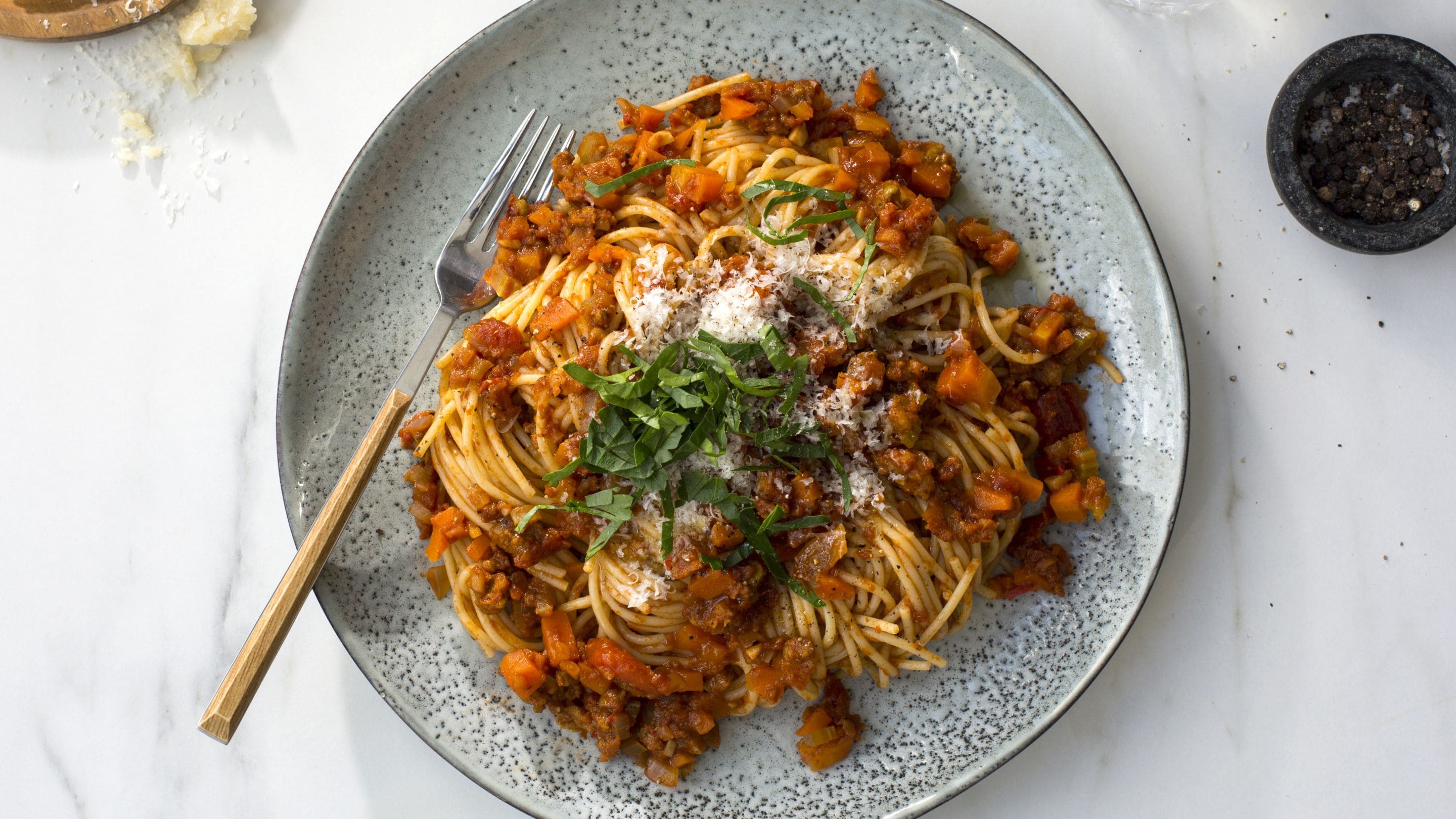 Pasta bolognese med vegetardeig