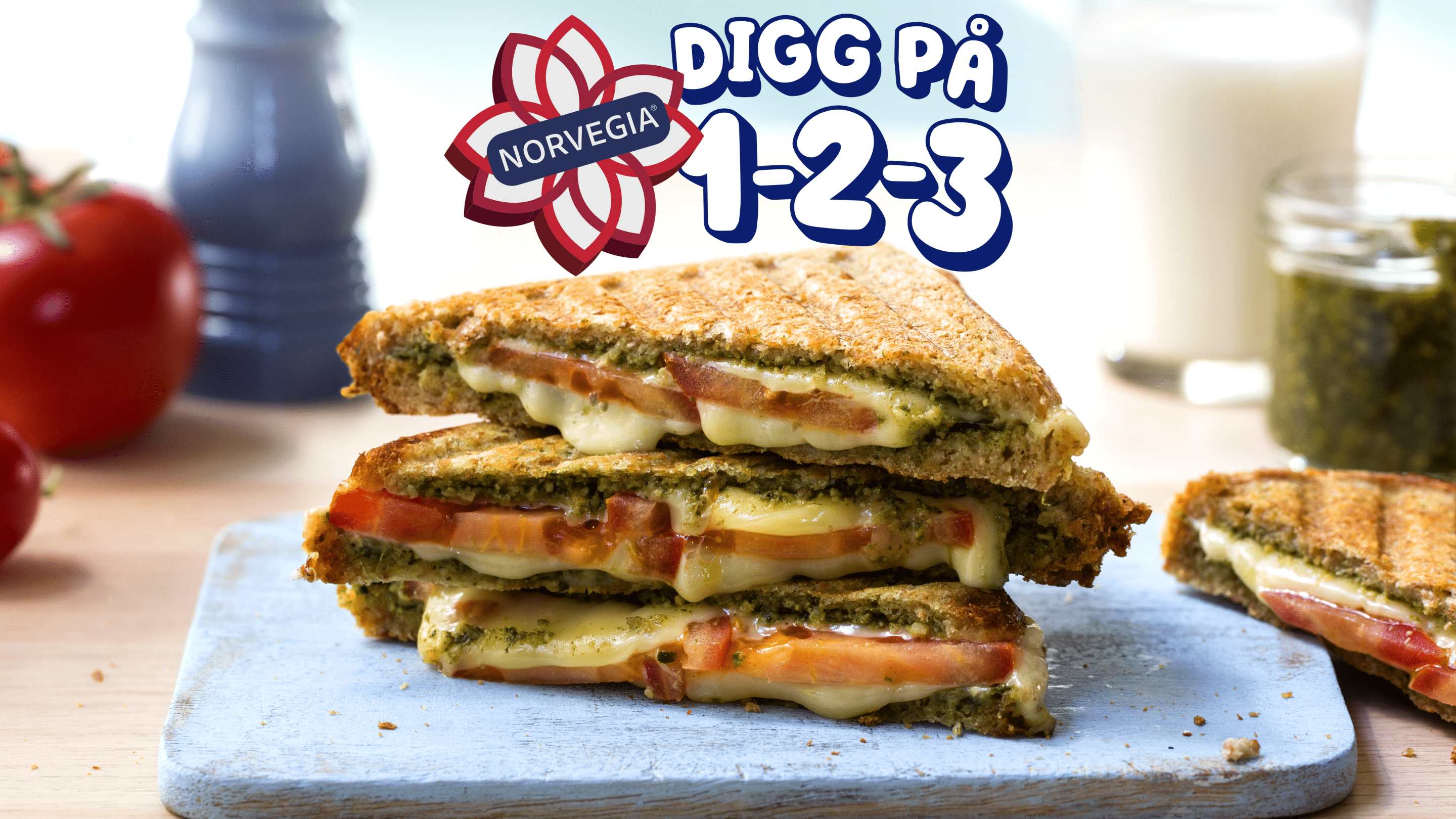 Veggie-toast med Norvegia® «Digg på 1-2-3»