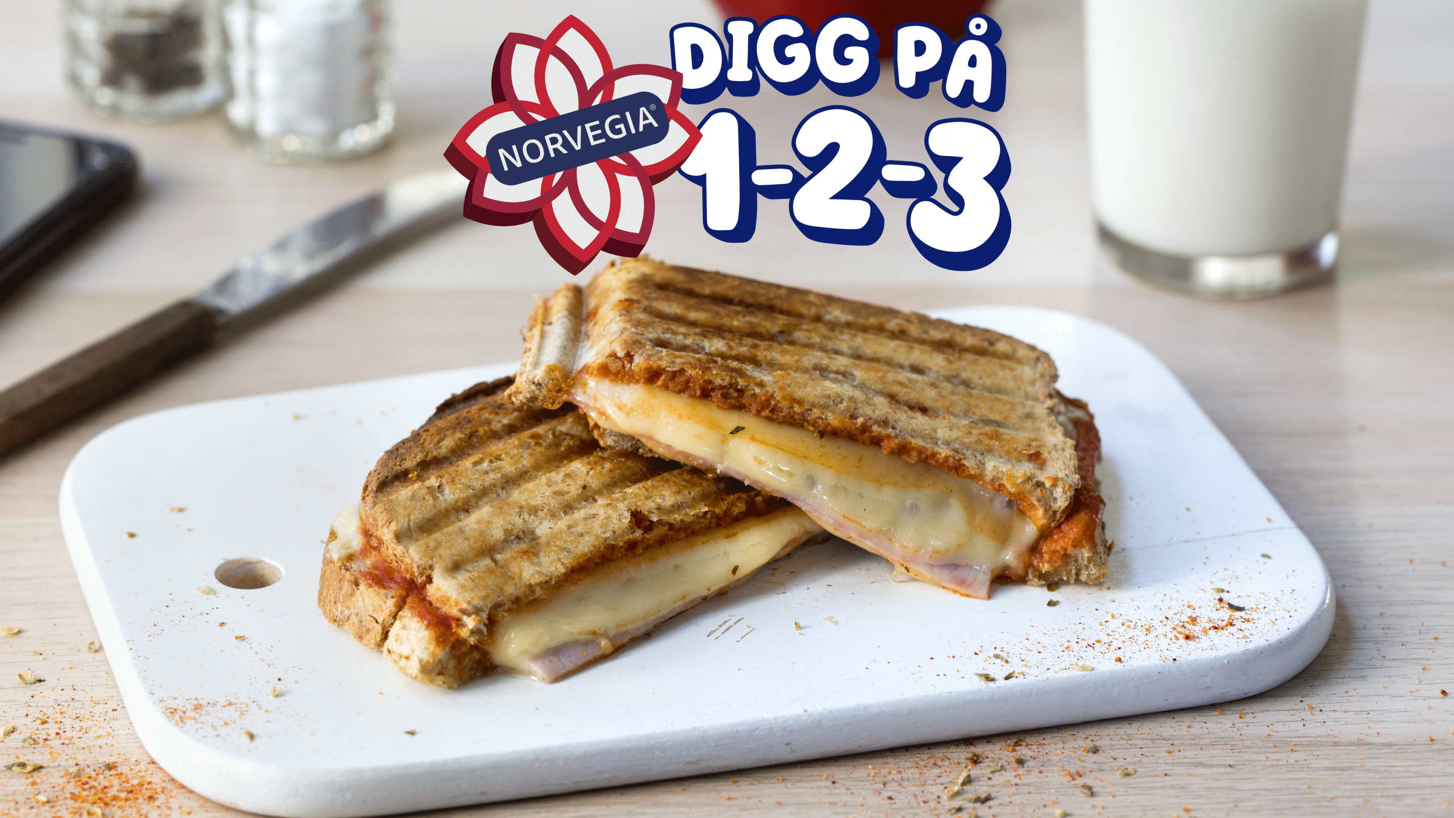 Klassisk toast med Norvegia® «Digg på 1-2-3»