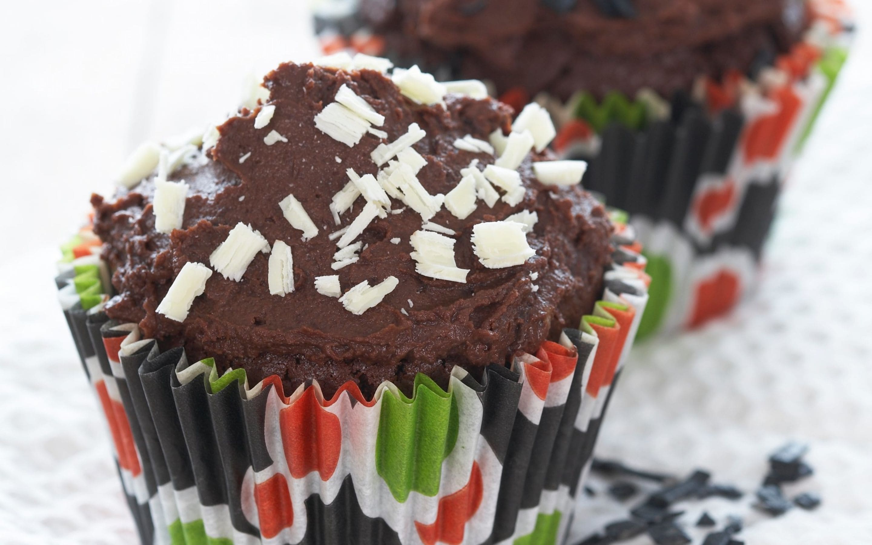 Sjokoladecupcakes med mokka- og sjokoladetopping