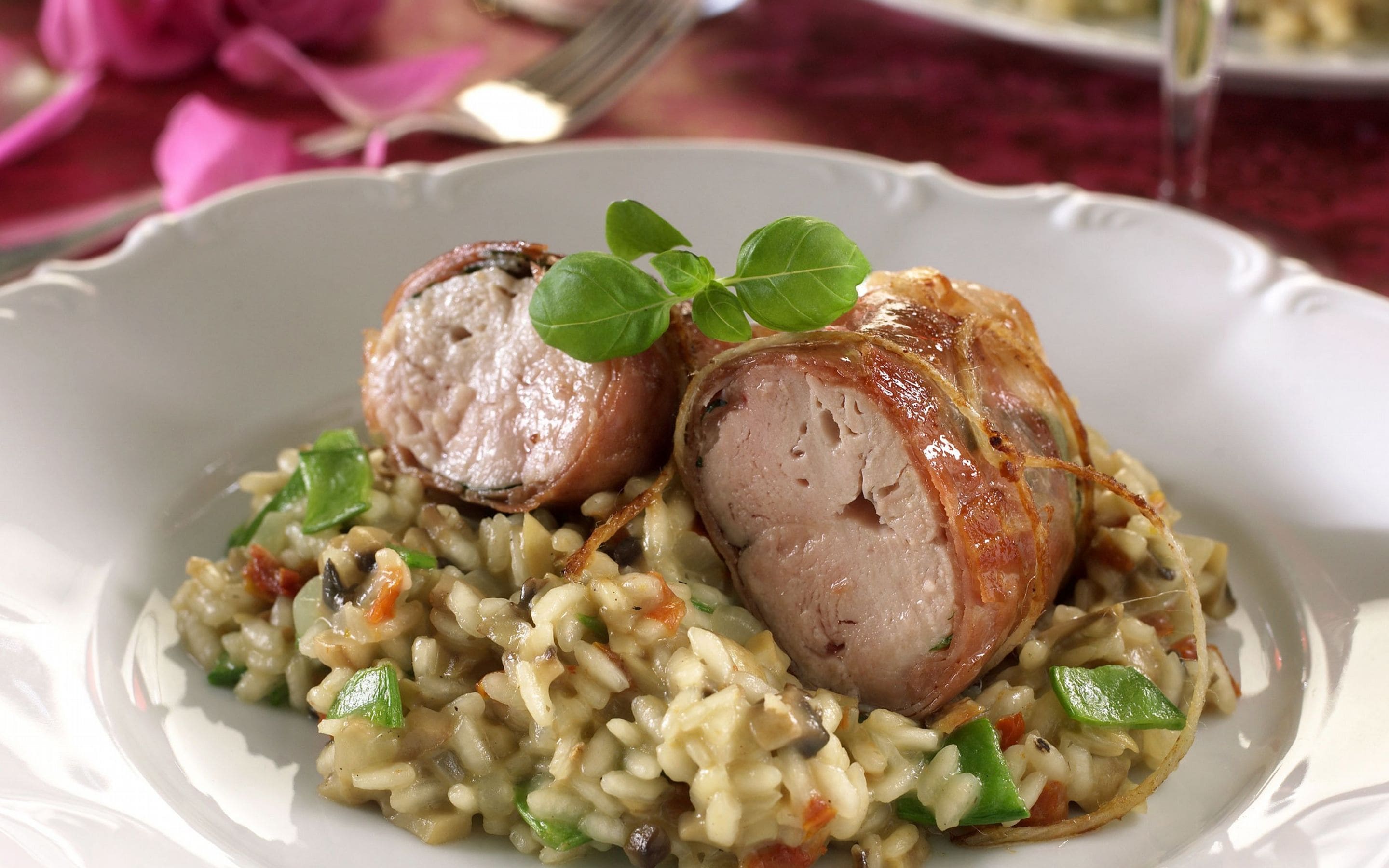Ovnsbakt kyllingbryst med risotto