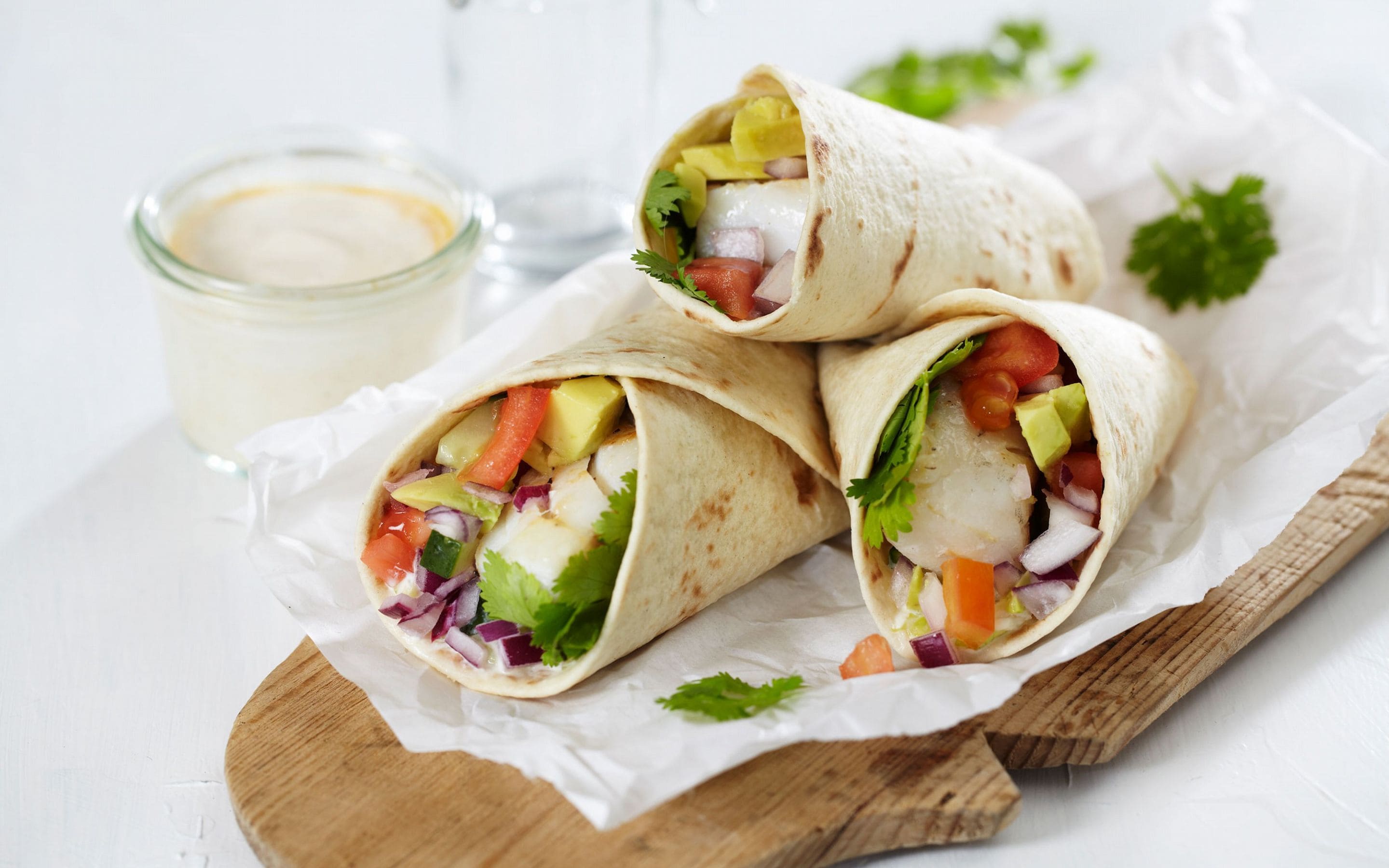Fisketaco med yoghurtsaus