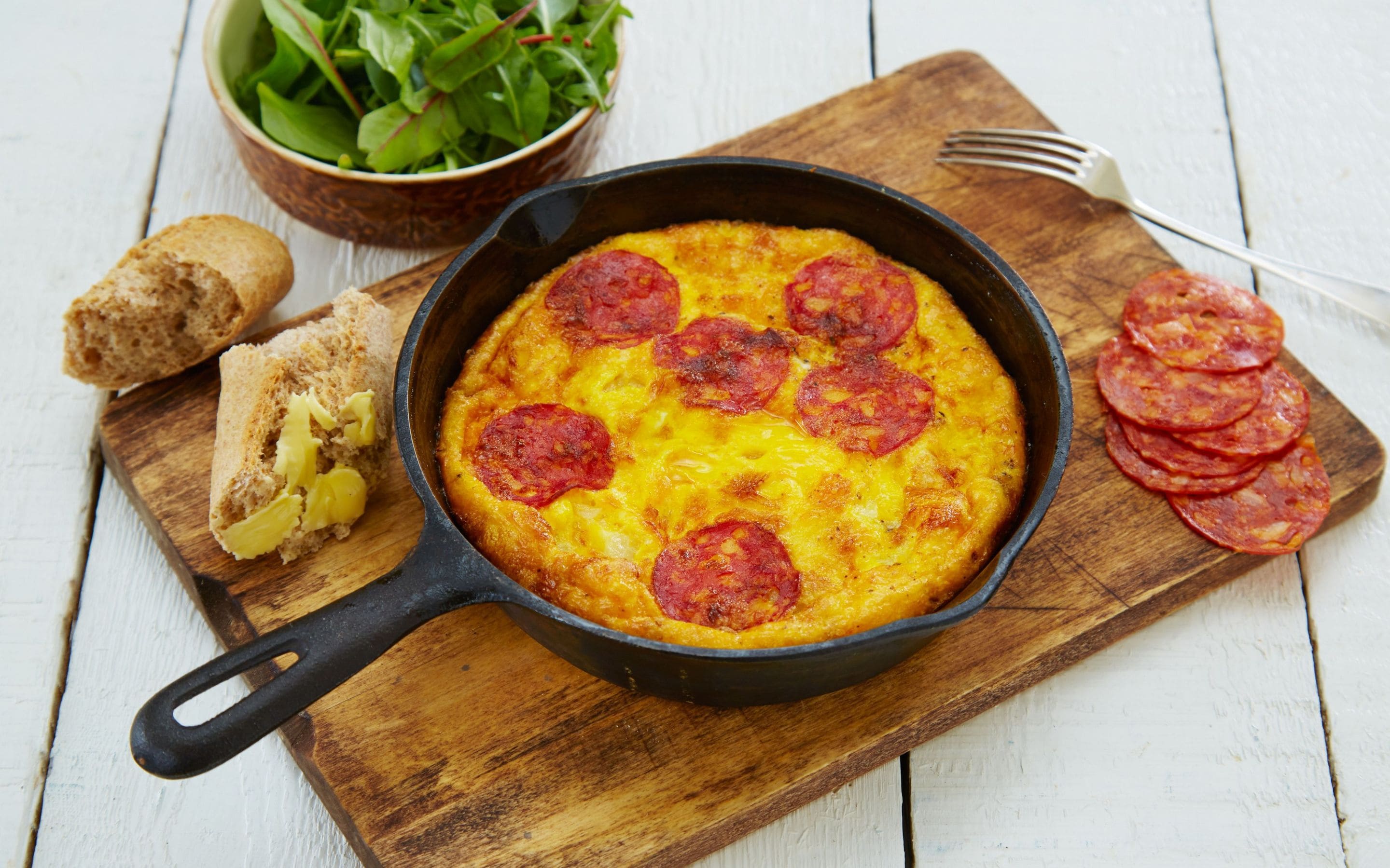Spansk tortilla med chorizo