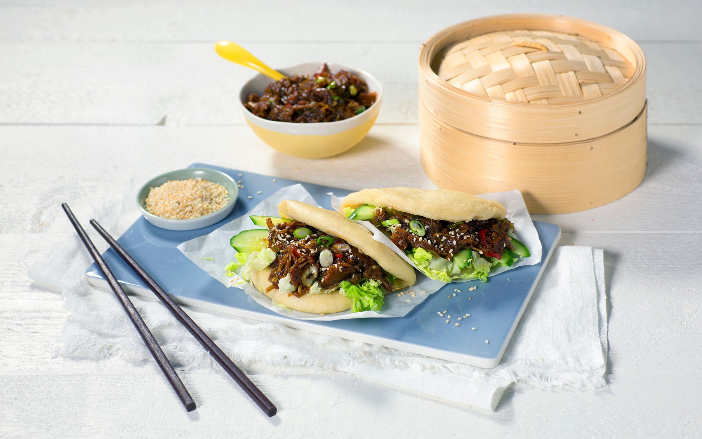Steamed buns med hoisinkylling