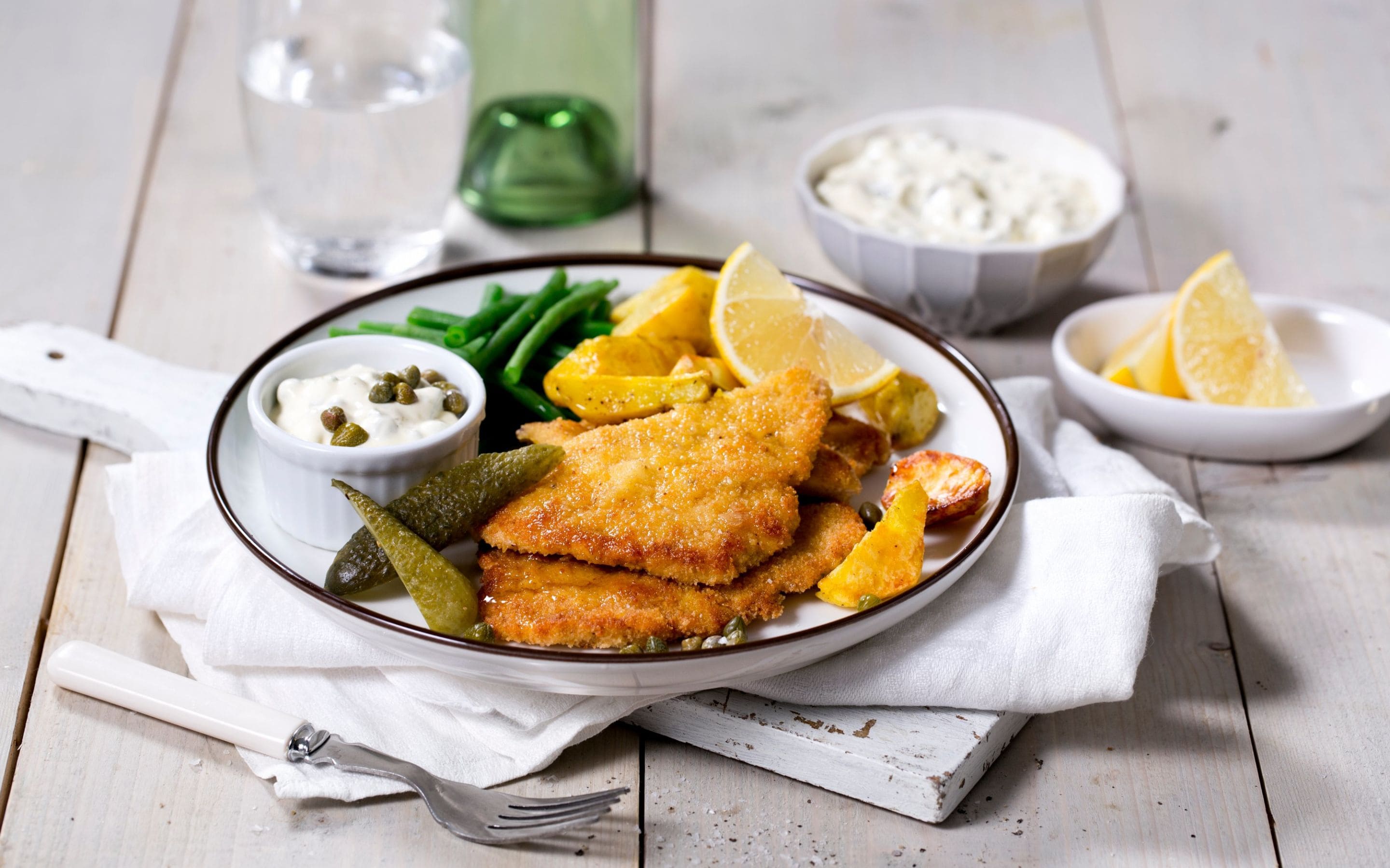 Hjemmelaget schnitzel av svinekjøtt