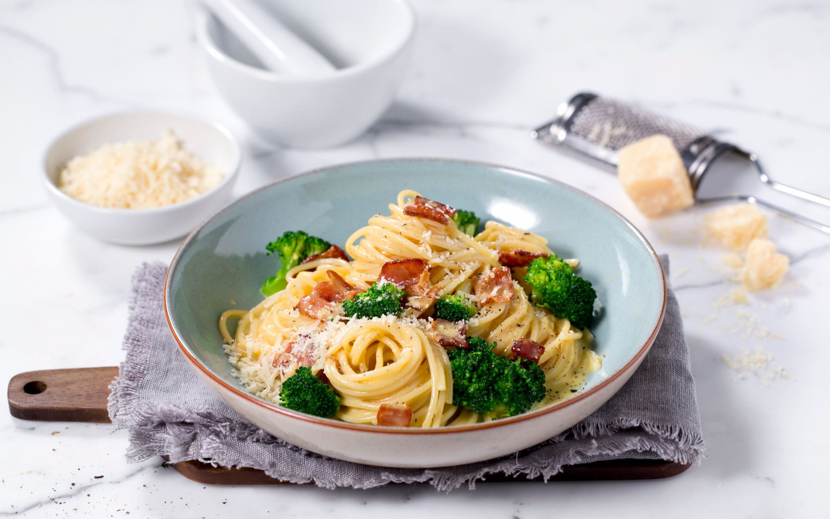 Spaghetti Carbonara med brokkoli
