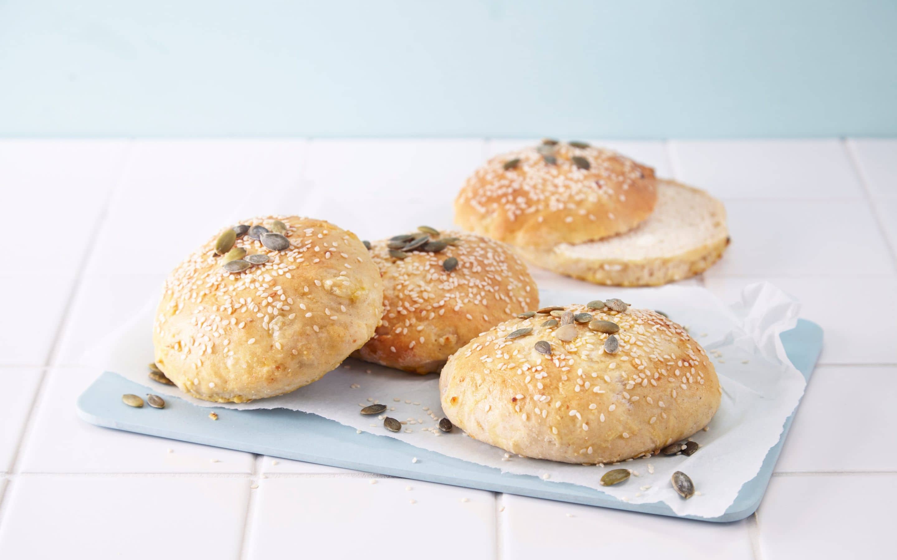 Hamburgerbrød med Cottage Cheese