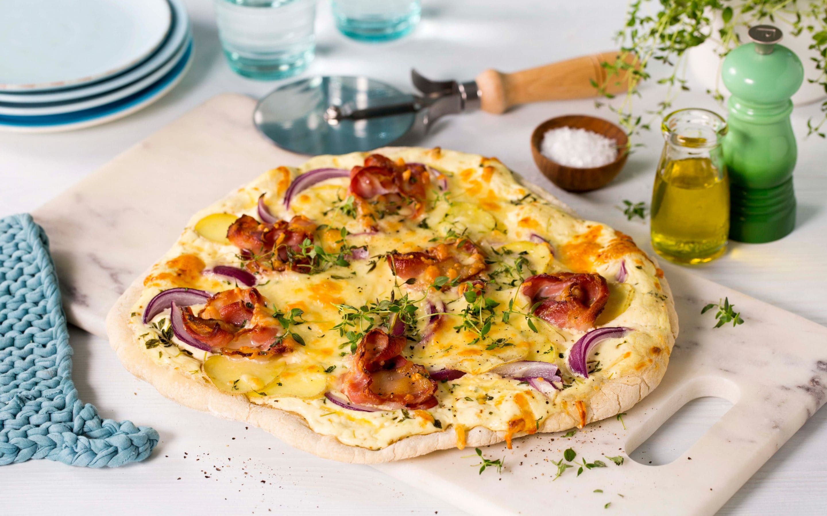 Italiensk hvit pizza