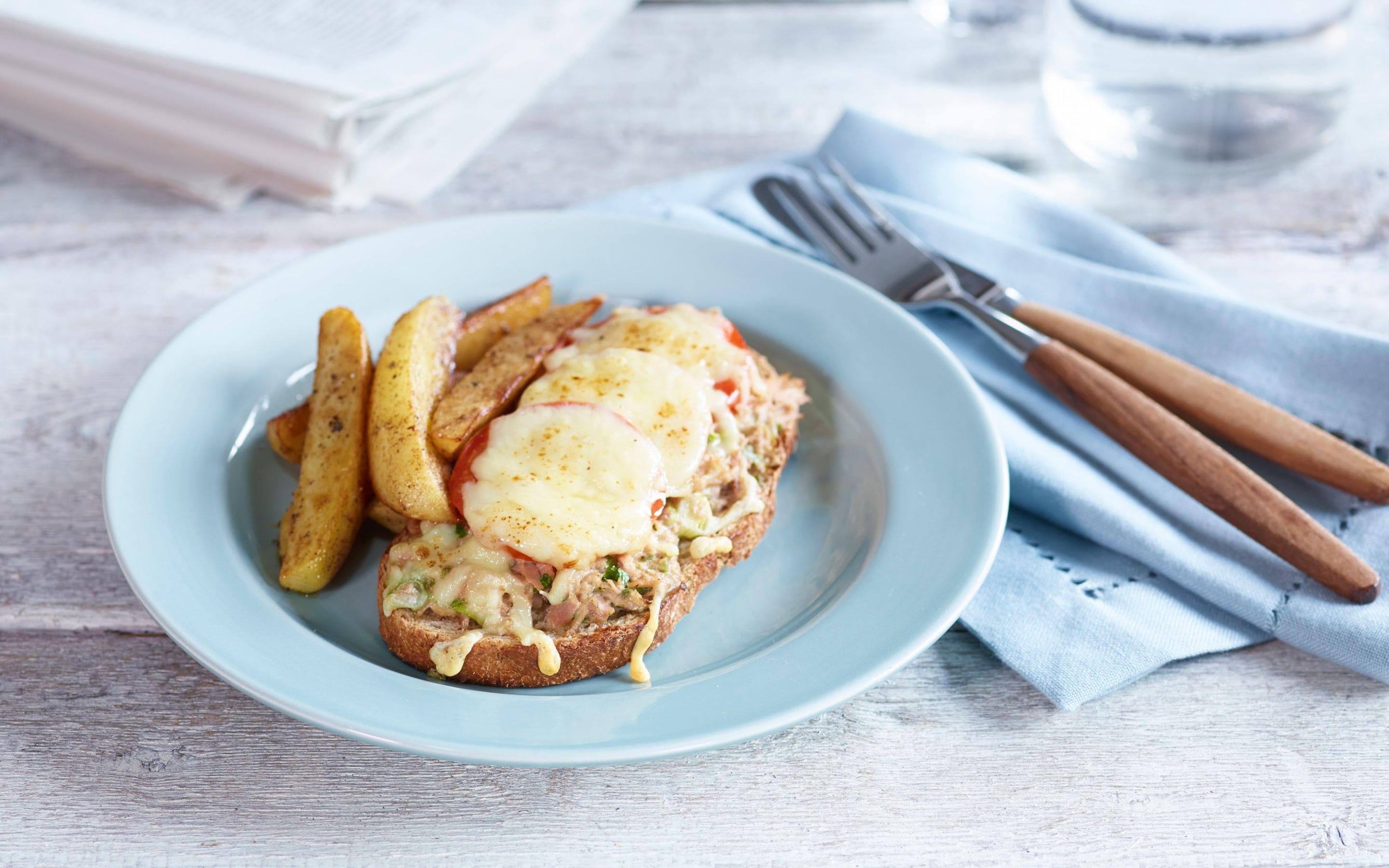 Gratinert tunfisk sandwich