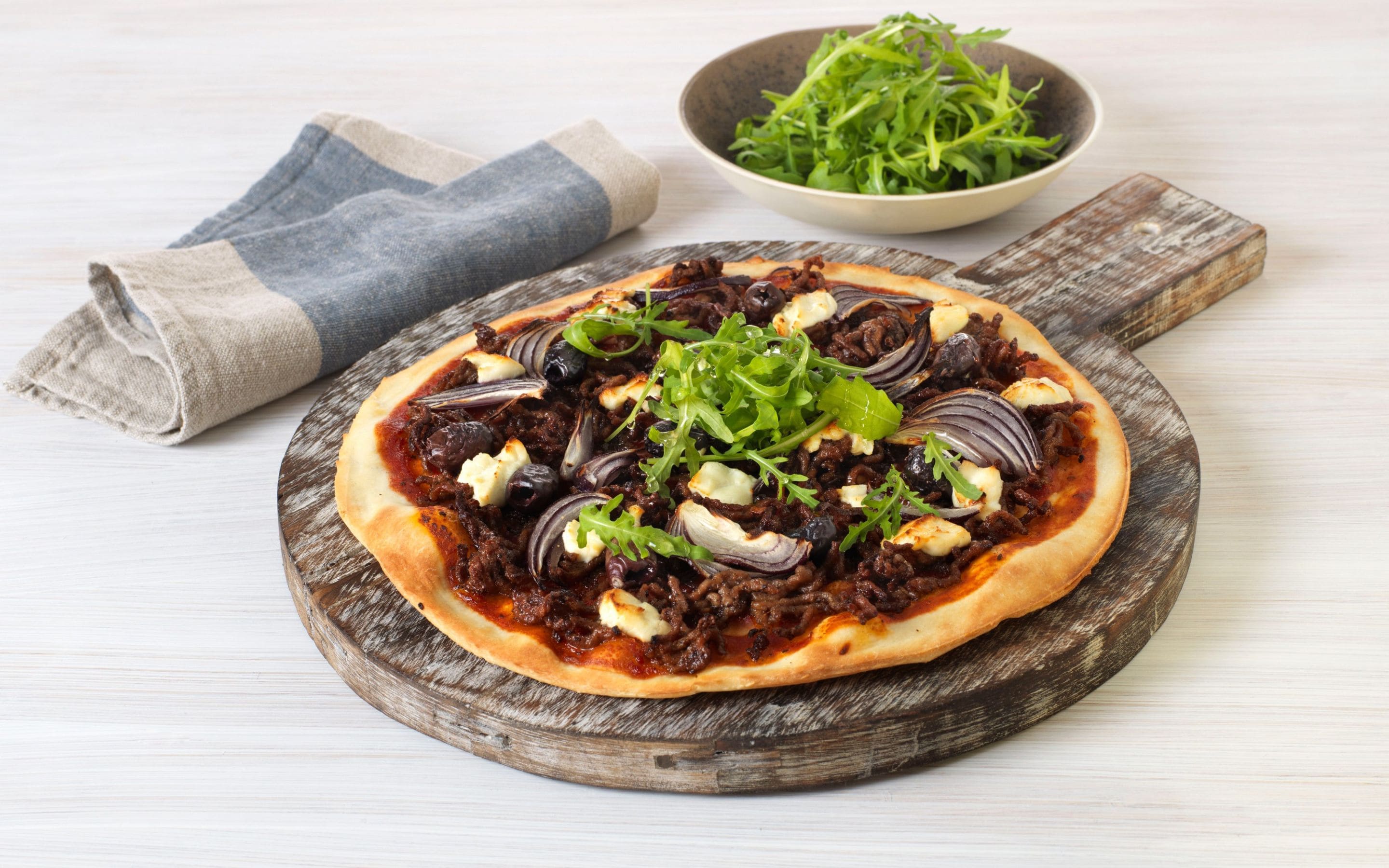 Pizza med chevre og honning