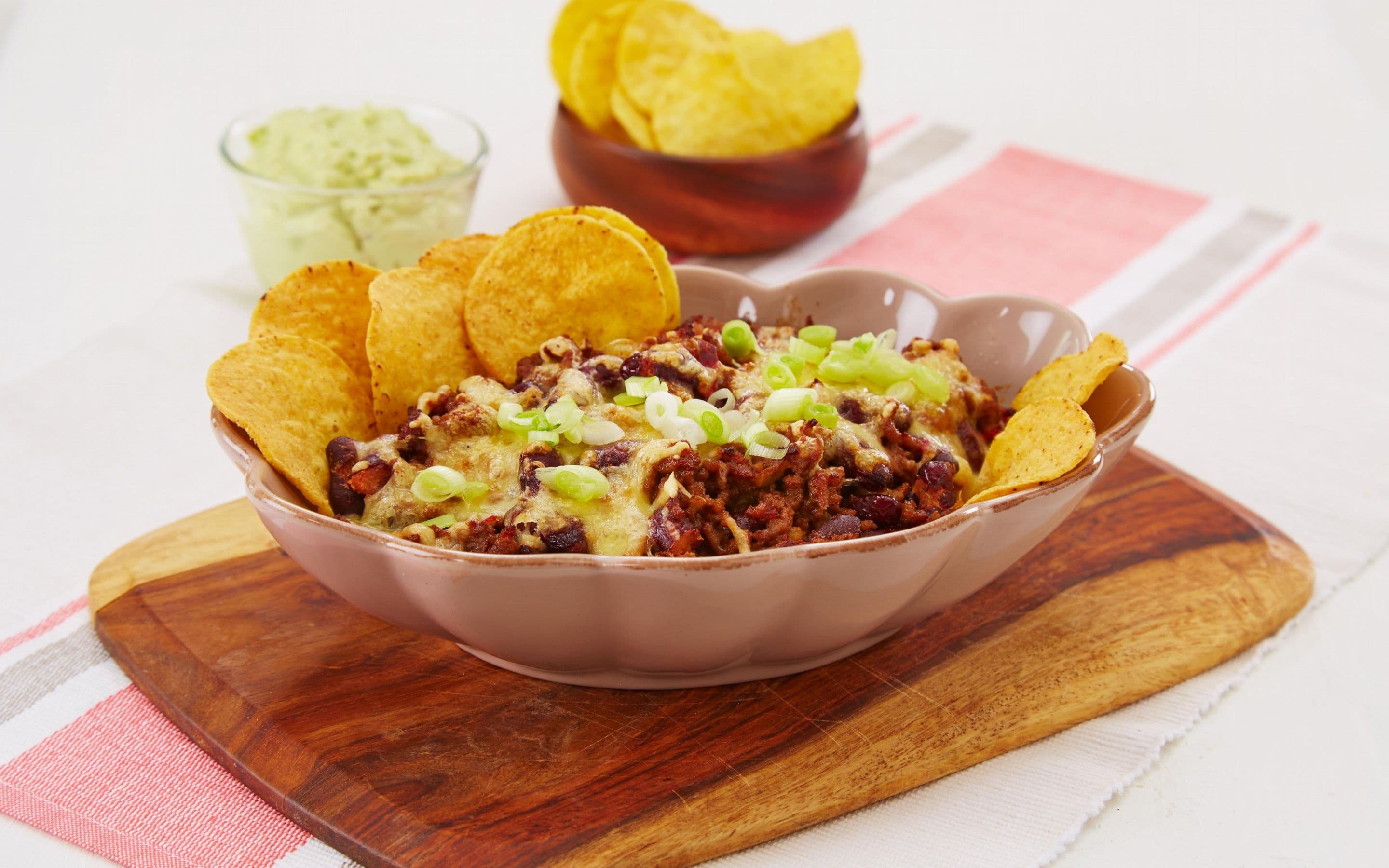 Nachos med enkel guacamole