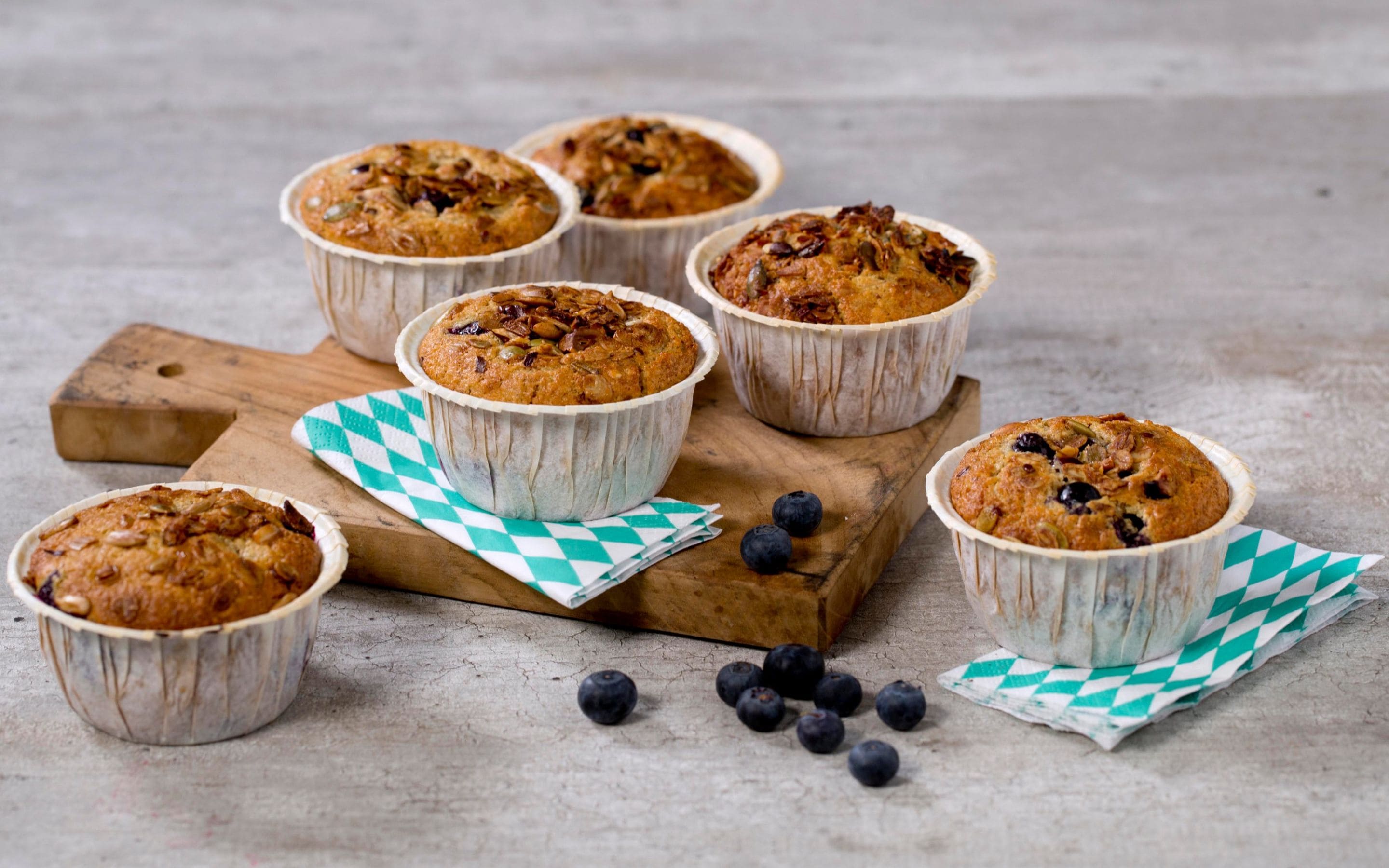 Grove blåbærmuffins