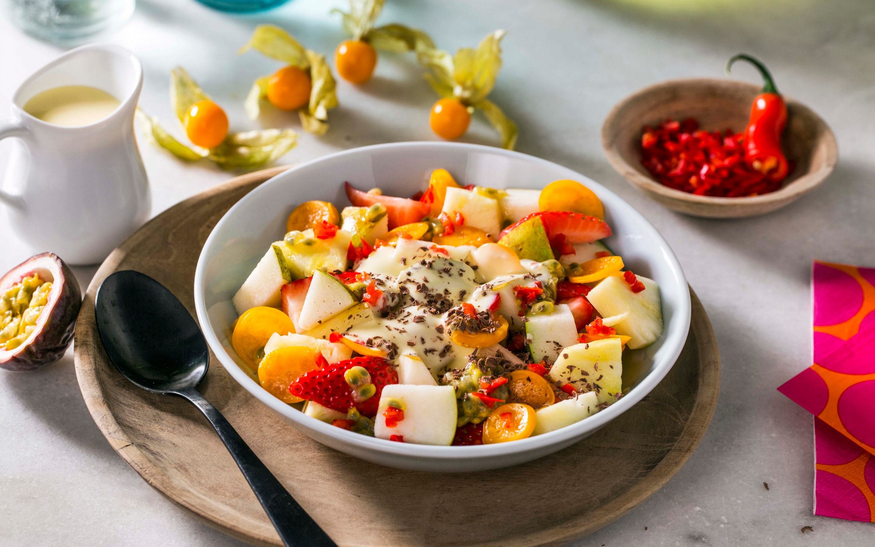 Spicy fruktsalat med chili