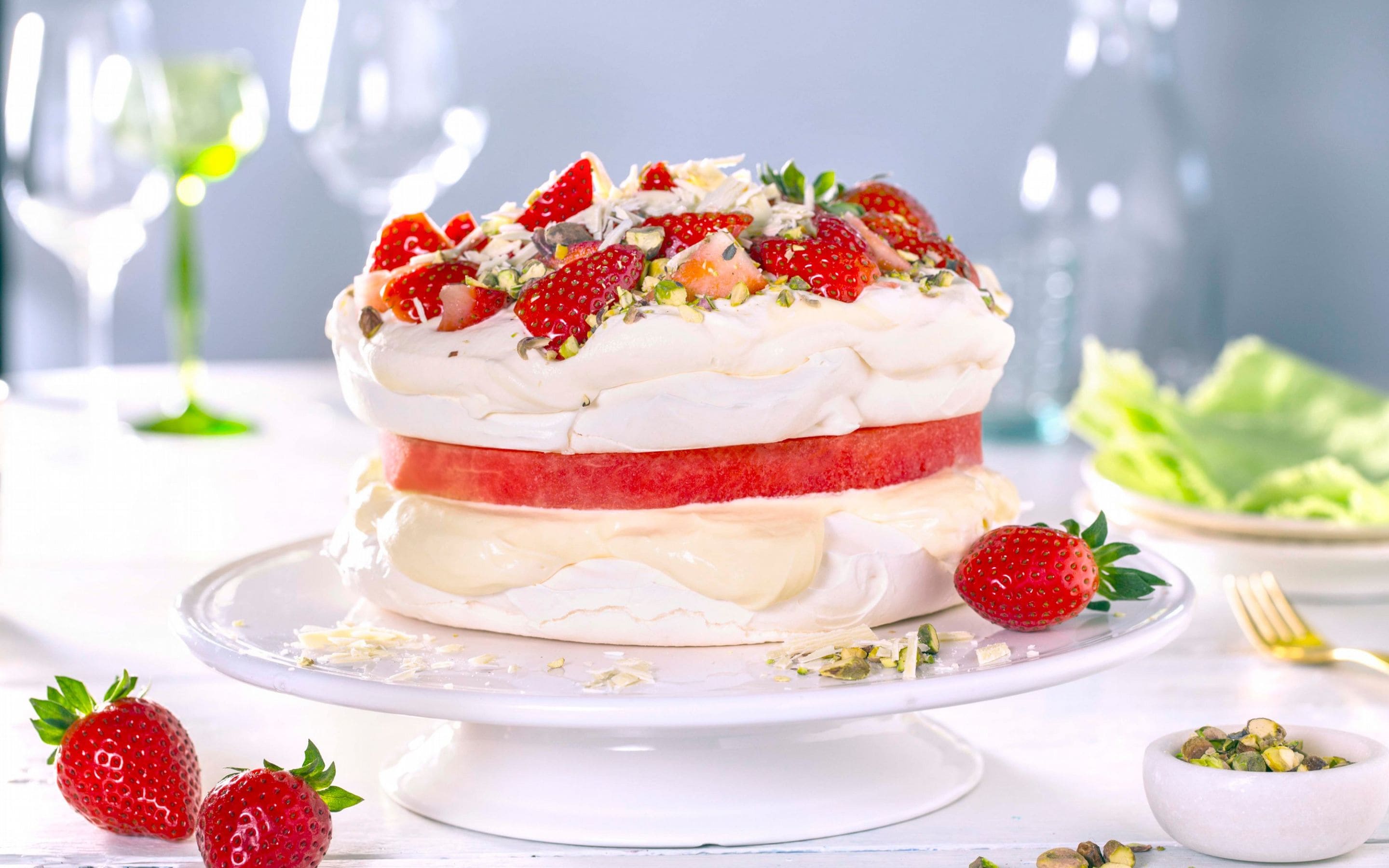 Pavlova med vannmelon