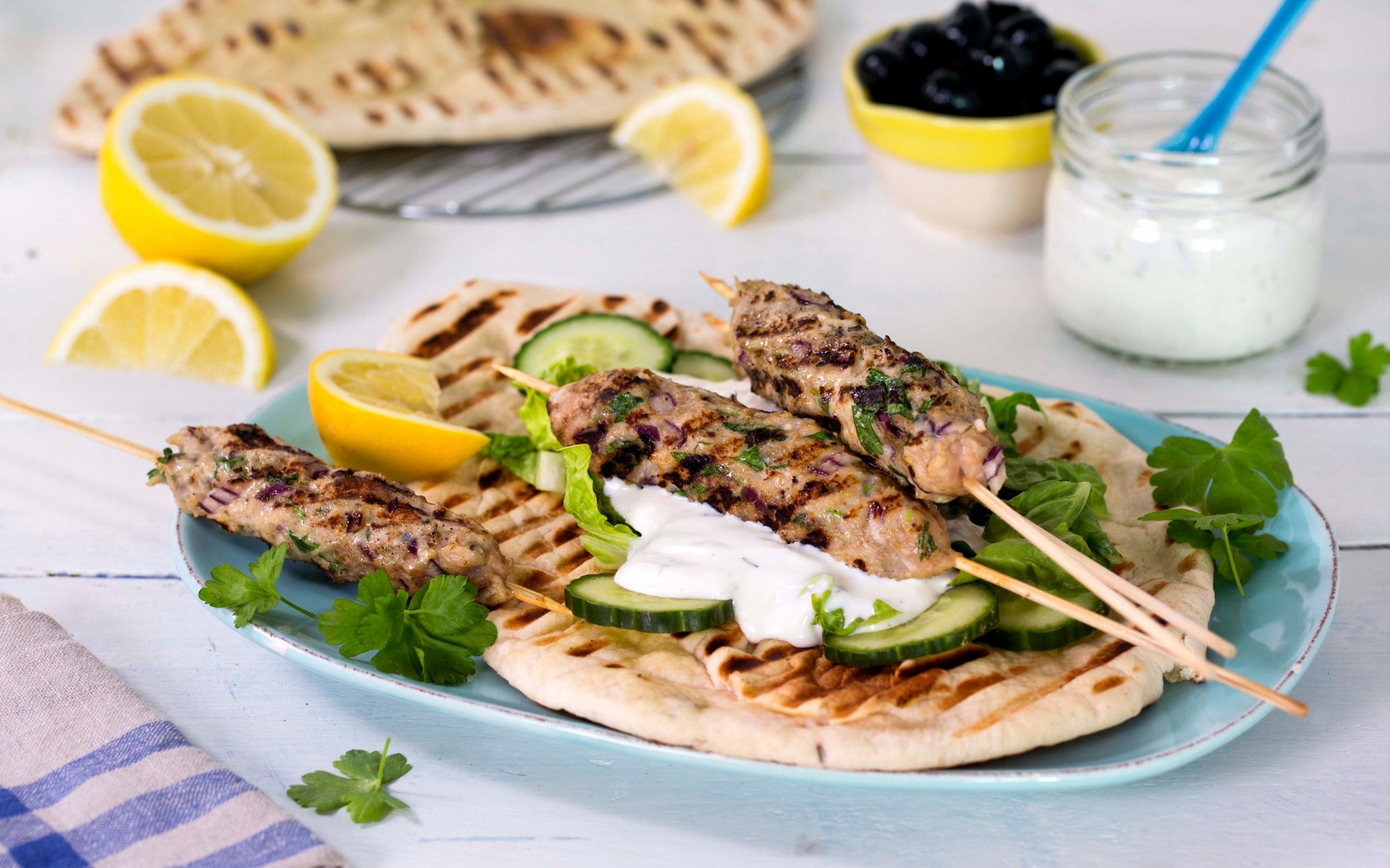 Kyllingkabab med tzatziki
