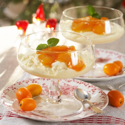 Sitronmousse med kumkvatkompott
