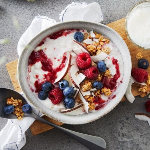 Frokost bowl med cottage cheese og yoghurt