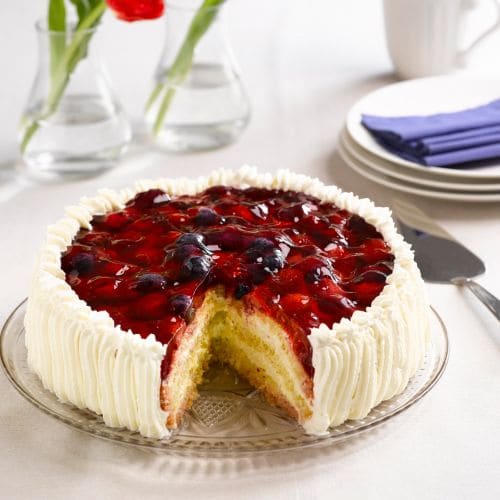 Gelékake med krem