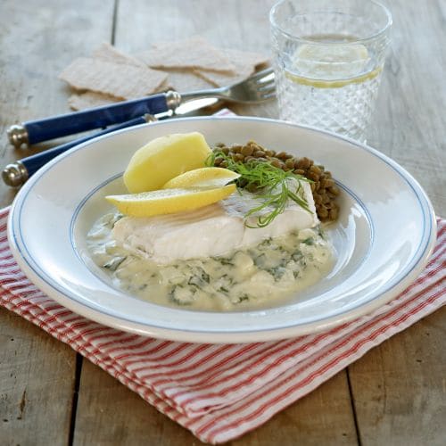 Fisk med spinatsaus