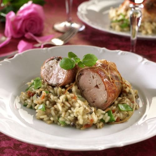 Kylling med parma og risotto