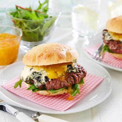 Burger med blåmuggost