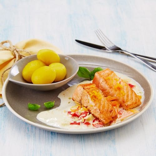 Laks med appelsinsaus