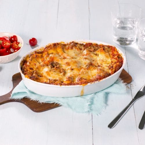 Lasagne med kjøtt- og grønnsakssaus