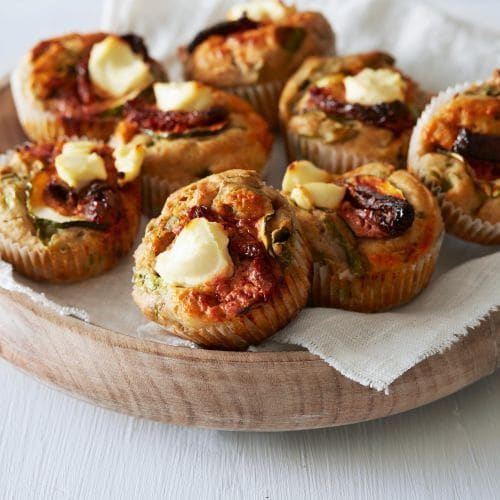 Matmuffins med spinat og chevre