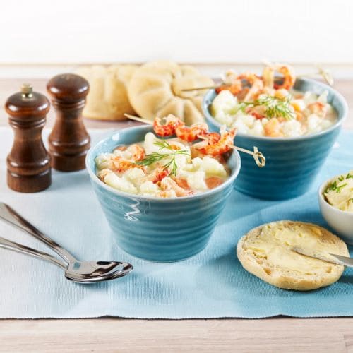 Grønnsaksuppe med krepsehaler