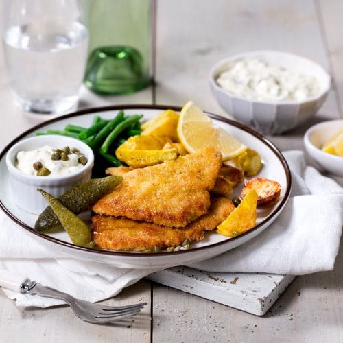 Hjemmelaget schnitzel av svinekjøtt