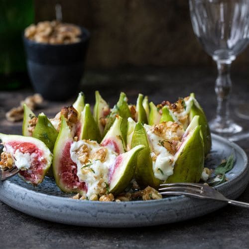 Bakt fiken med chevre