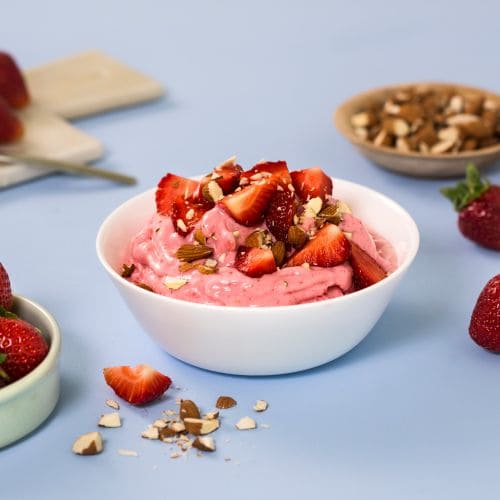 Frozen Yoghurt med jordbær og banan