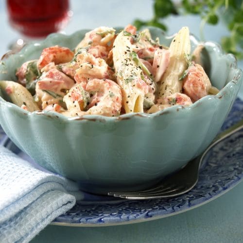 Fusilli med krepsehaler