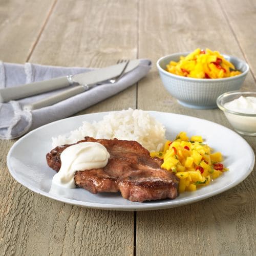 Koteletter med mangosalsa