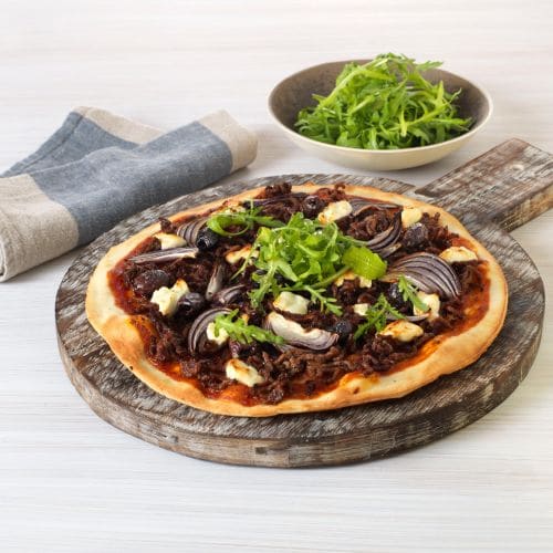 Pizza med chevre og honning