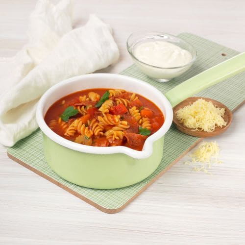 Pastasuppe med chorizo
