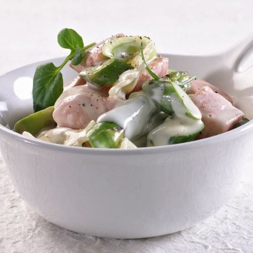 Pasta med asparges og laks