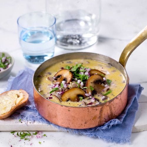 Sopp- og løksuppe