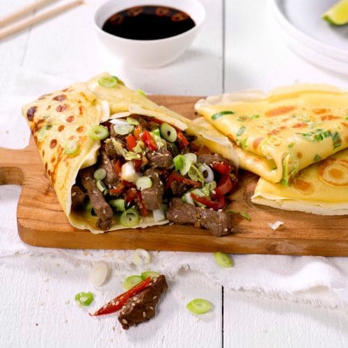 Pannekakewraps med thaibiff