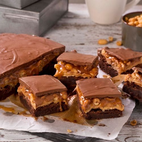 Snickerskake med brownies