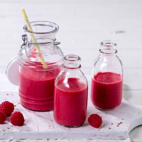 Bringebærsmoothie med havregryn