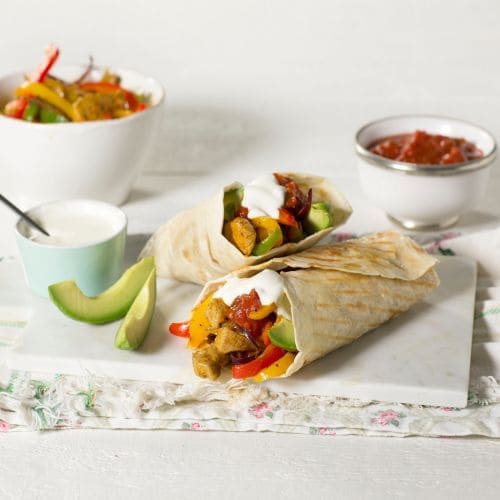 Fajitas med strimlet svinekjøtt
