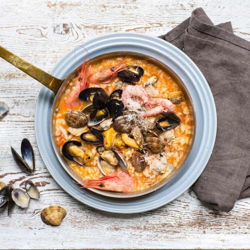 Risotto med skjell og reker
