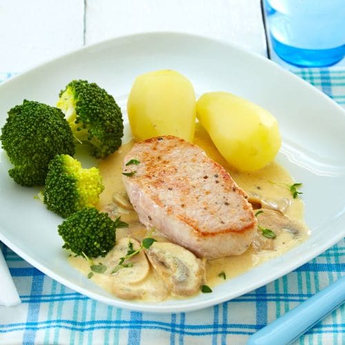 Svinefilet med soppsaus
