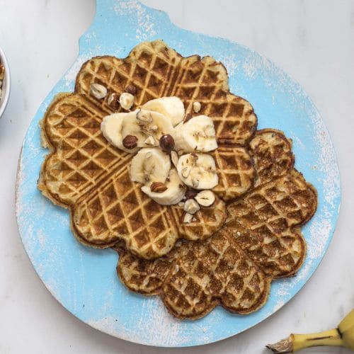 Proteinvafler med banan og havregryn 