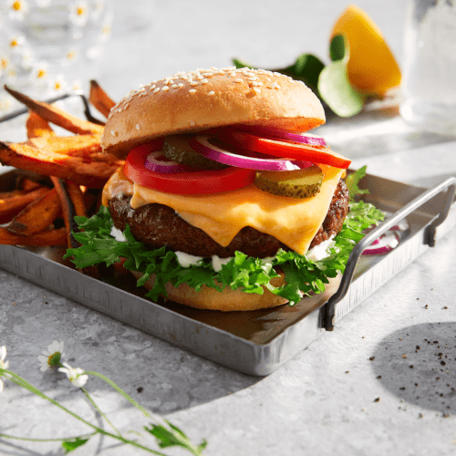 Hamburger med cheddar