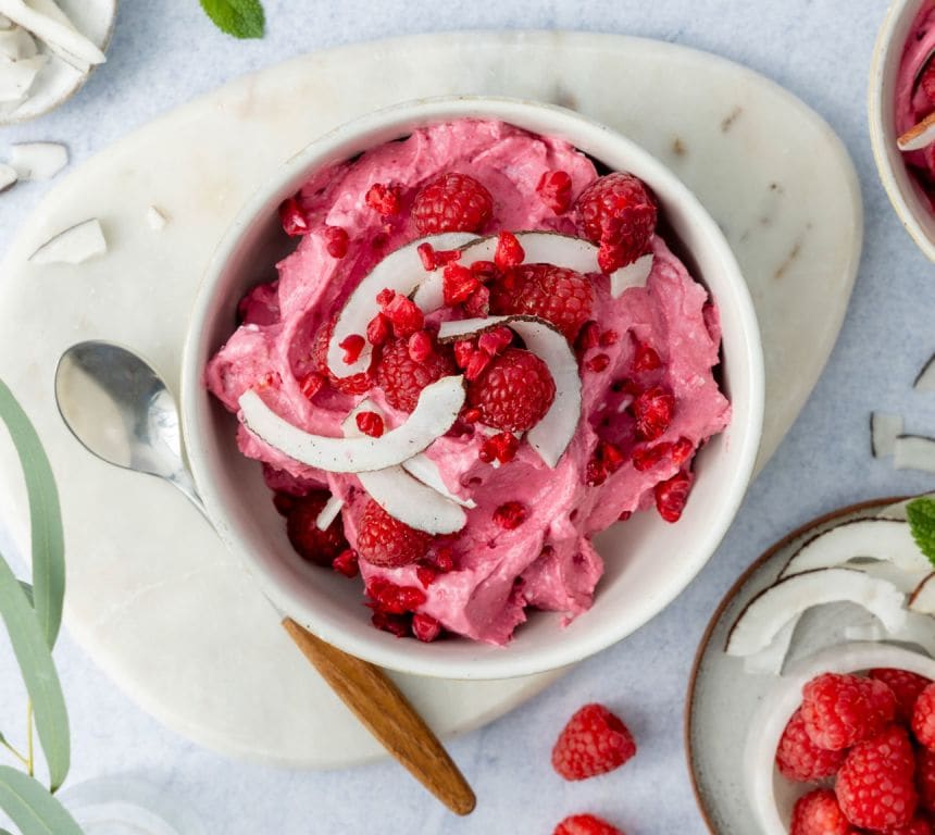 Hjemmelaget is med cottage cheese